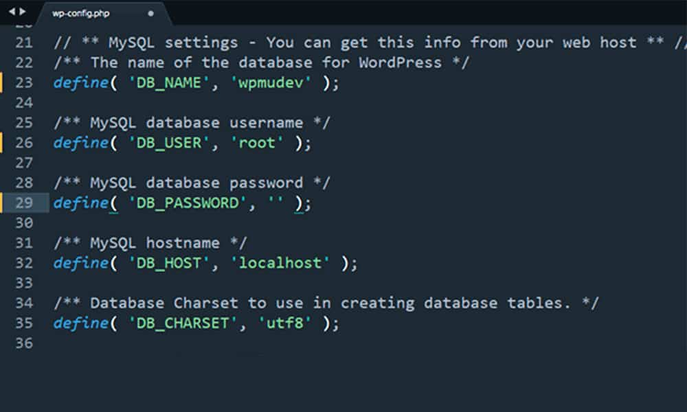 ویرایش فایل wp-config.php