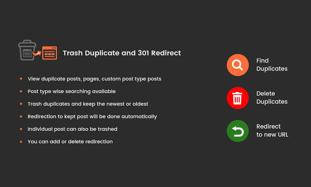 افزونه‌های ریدایرکت در وردپرس Trash Duplicate and 301 Redirect