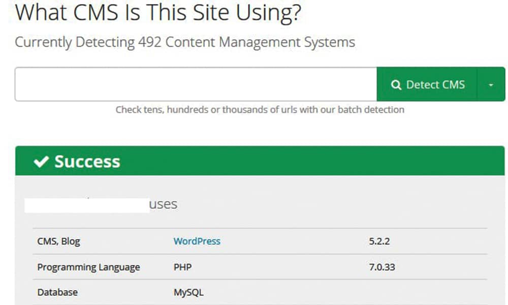 سایت What CMS برای بررسی CMS و زبان برنامه‌نویسی سایت