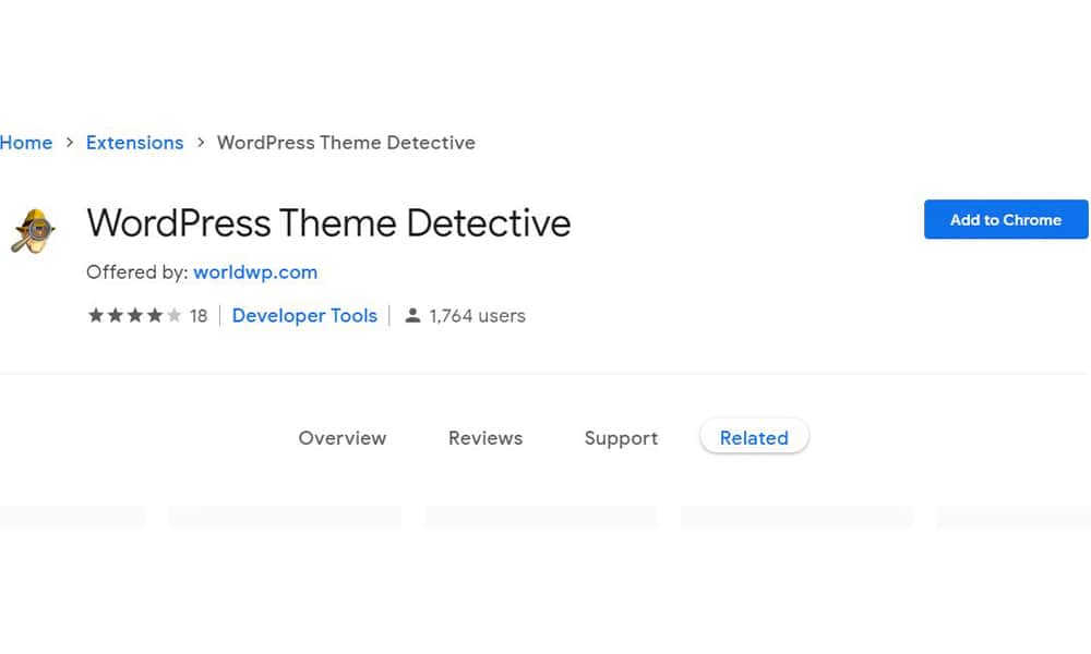 اکستنشن WordPress Theme Detective